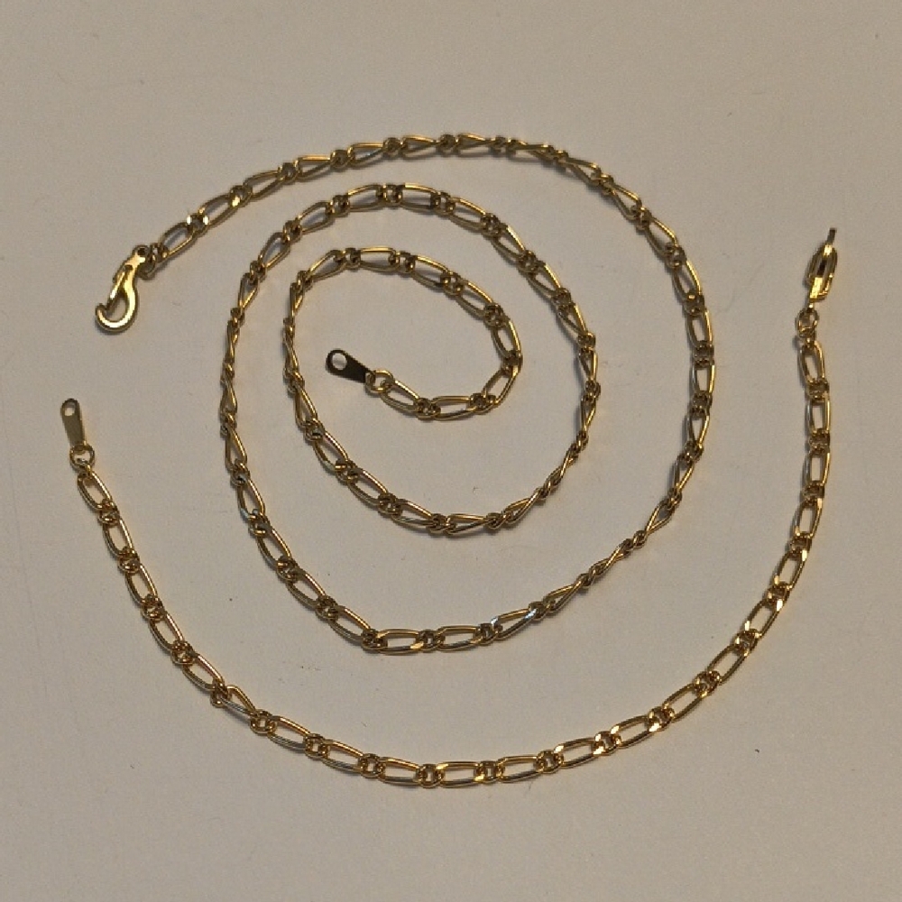 Goldtone Chain And Bracelet Set